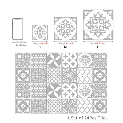 Black and White Geometric Tiles Creative tile stickers