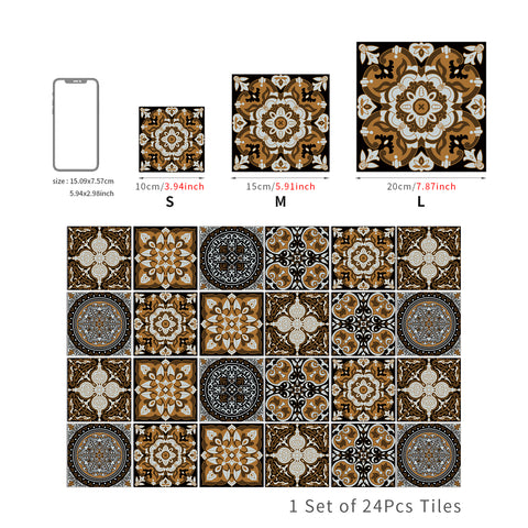 Retro brown-tone tile stickers: interpreting the beauty of classic art