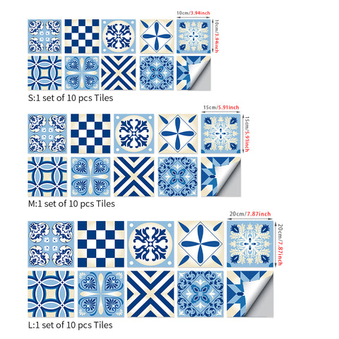 Fresh blue and white: the simple beauty of tile stickers