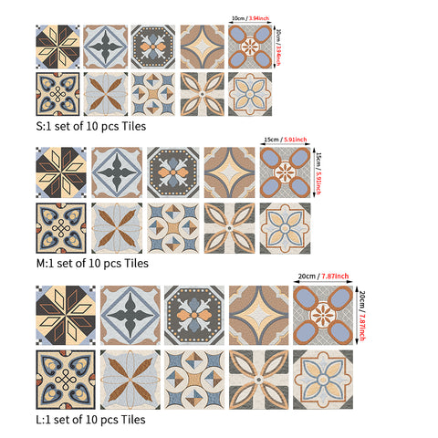 Retro color: nostalgic style of tile stickers