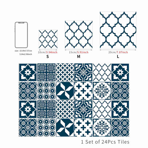 Black and White Geometric Tiles Creative tile stickers