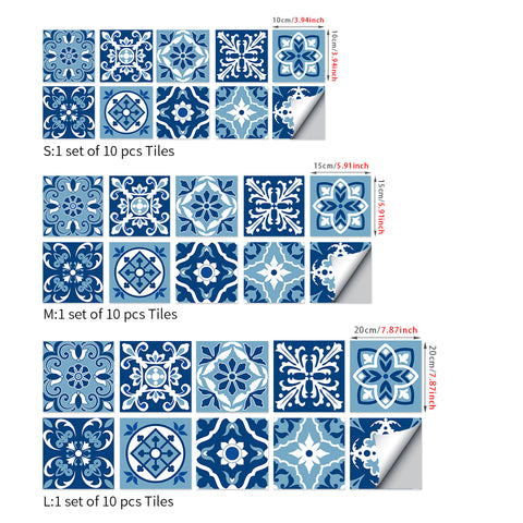 Quiet blue and white rhyme: the classic style of tile stickers