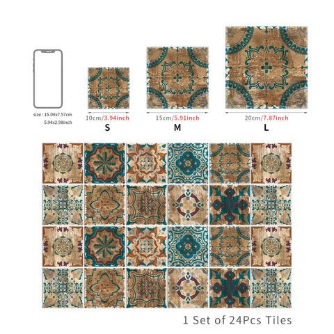 Retro blue-brown tile stickers: interpreting the artistic beauty of the years