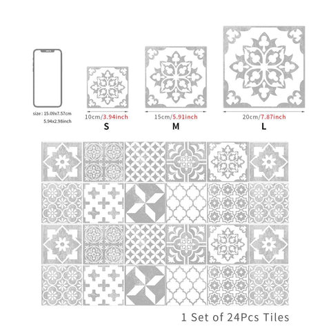 Black and White Geometric Tiles Creative tile stickers