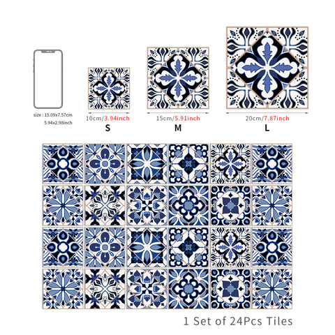 Blue and white classic tile stickers: interpreting the eternal elegance