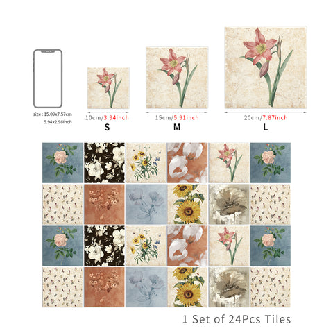 Floral art tile stickers: bring natural beauty to the space