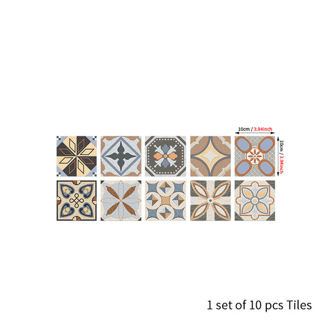 Retro color: nostalgic style of tile stickers