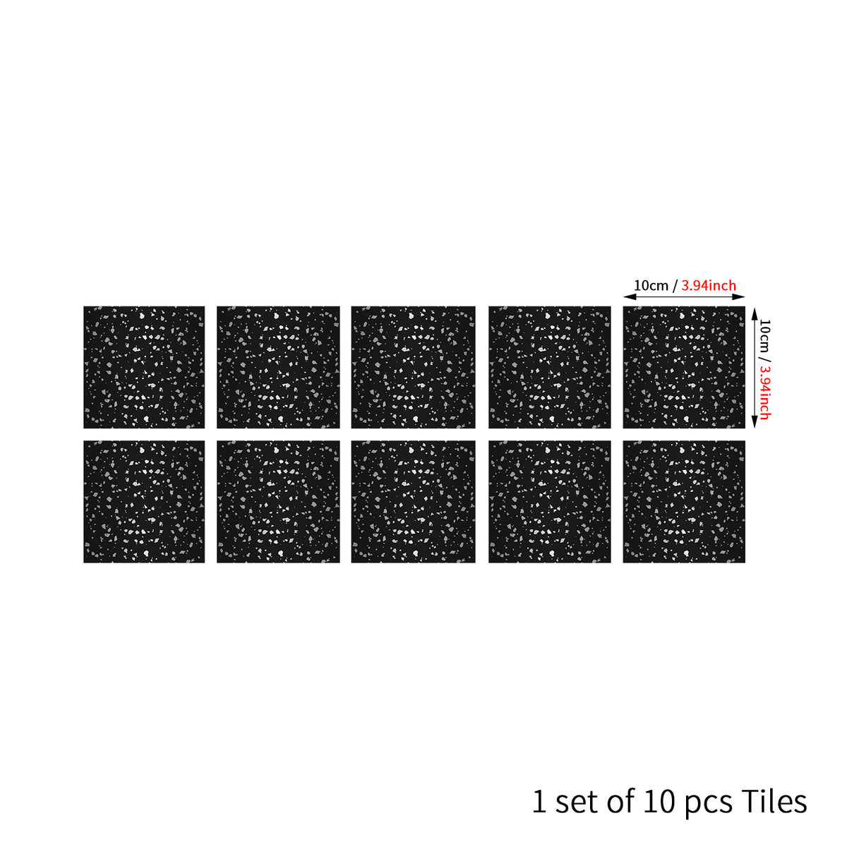 Black background silver star: mysterious starry sky tile stickers