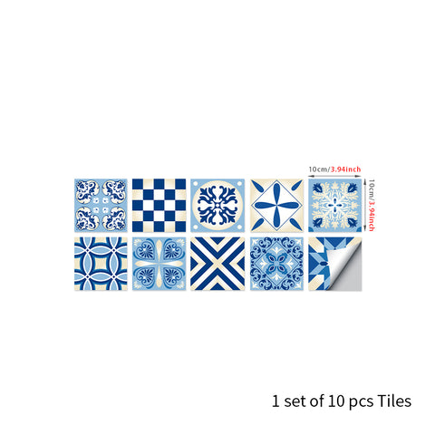 Fresh blue and white: the simple beauty of tile stickers