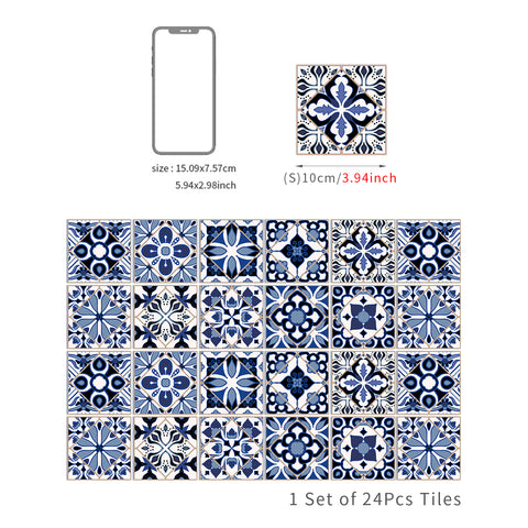 Blue and white classic tile stickers: interpreting the eternal elegance