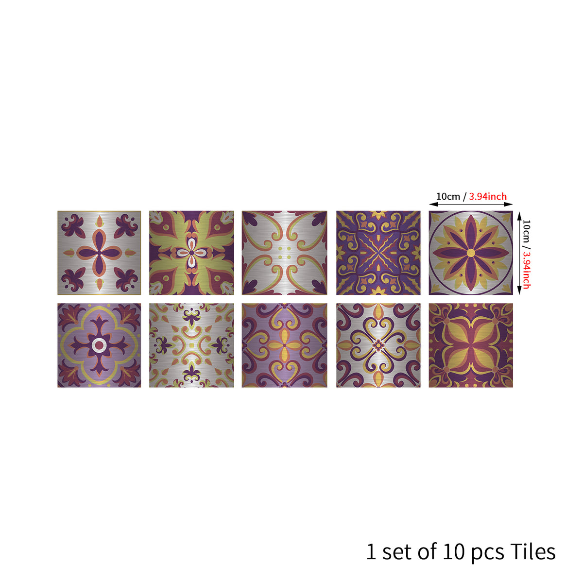 Romantic vortex: a dreamy tile sticker with pink, purple and yellow as the base tone