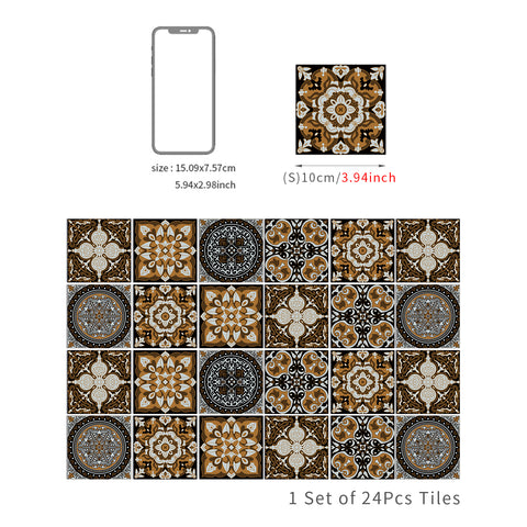 Retro brown-tone tile stickers: interpreting the beauty of classic art