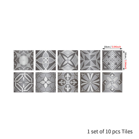 Silver-white radiation: modern tile sticker with geometric lines