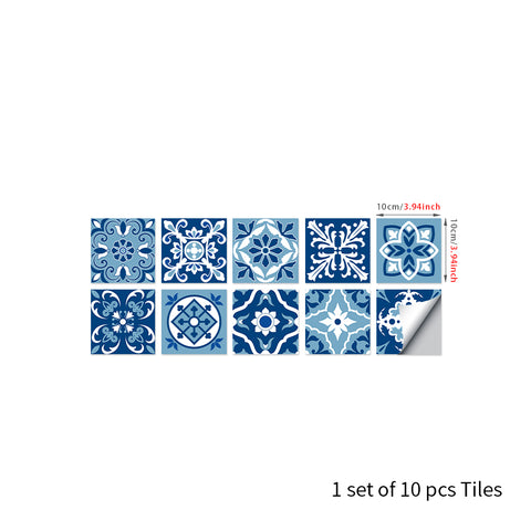 Quiet blue and white rhyme: the classic style of tile stickers