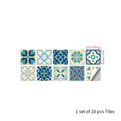 Fresh blue and yellow: the artistic vitality of tile stickers