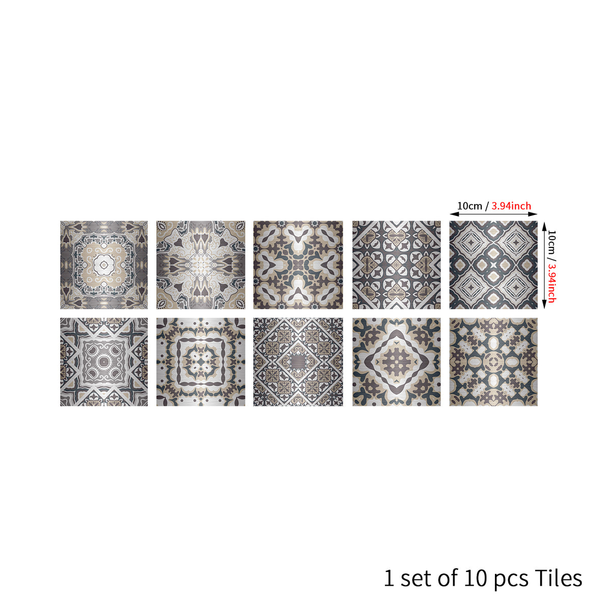 Gray-white rhythm: art tile sticker with irregular patterns