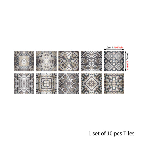 Gray-white rhythm: art tile sticker with irregular patterns