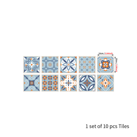 Fresh blue and orange: the fashionable and simple style of tile stickers