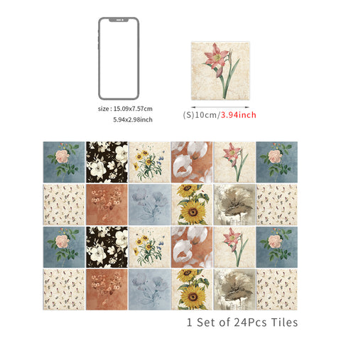 Floral art tile stickers: bring natural beauty to the space