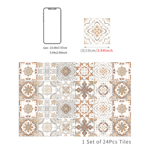 Warm brown retro tile stickers: create a warm and nostalgic atmosphere