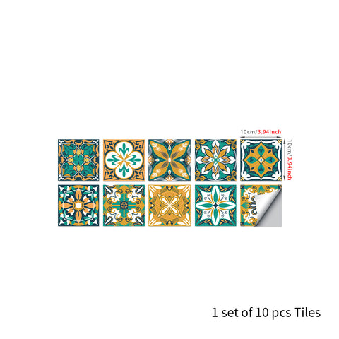 Fresh yellow-green tone: the retro vitality of tile stickers