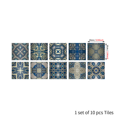 Elegant blue: blue and white classical tile stickers