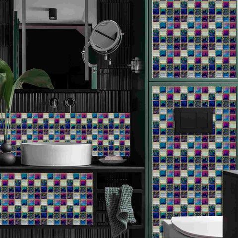 DIY Peel and Stick Tiles with Crystal Mosaic, Waterproof and Self-Adhesive for Home, Kitchen, and Bathroom