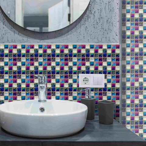 DIY Peel and Stick Tiles with Crystal Mosaic, Waterproof and Self-Adhesive for Home, Kitchen, and Bathroom