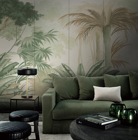 Tropical Dreamscape: Tropical Forest Wallpaper in vivid colors and delicate textures