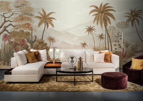 Tender Tropical: soft tones and natural textures of the tropical landscape wallpaper