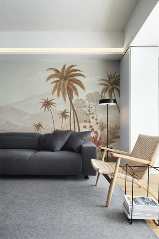 Tender Tropical: soft tones and natural textures of the tropical landscape wallpaper