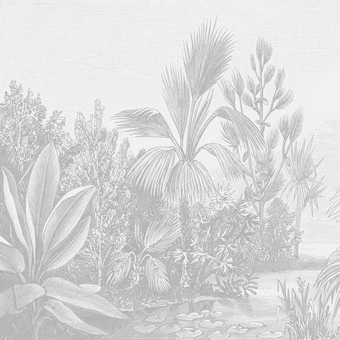 Soft and natural: classic sketch style botanical wallpaper