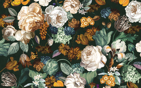 vintage dark floral wallpaper