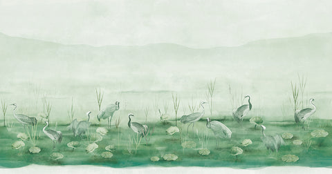 Elegant Crane Forest Wallpaper