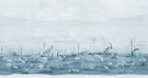 Elegant Crane Forest Wallpaper