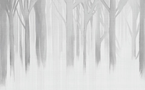 Foggy Soft Abstract Trees Forest Wallpaper