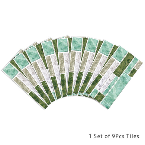 Green Splicing Marble Texture Floor Stickers Peel and Stick