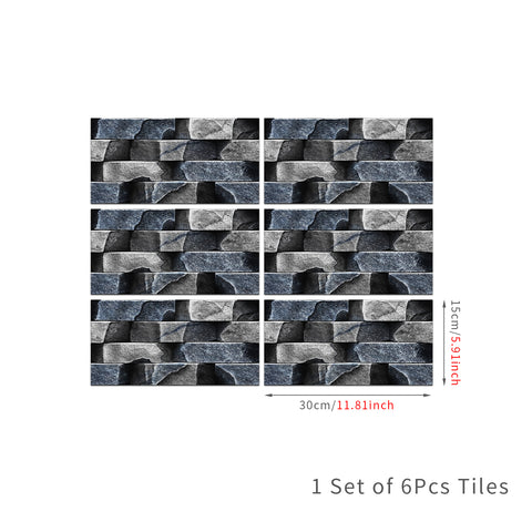 Dark Grey Simulates 3D Stone Texture Wallpaper Rustic Tiles Stickers