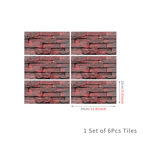 Dark Red Stone Texture Wallpaper Rustic Tiles Stickers