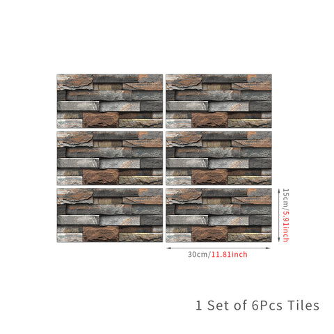 Brown and Dark Grey Stone Texture Wallpaper Rustic Tiles Stickers