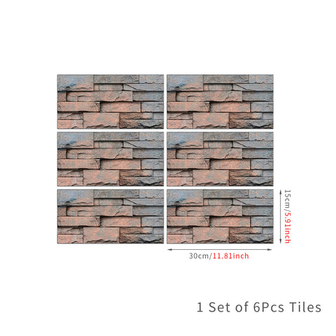 Brick Red and Brown Simulates 3D Stone Texture Wallpaper Country Tiles Stickers