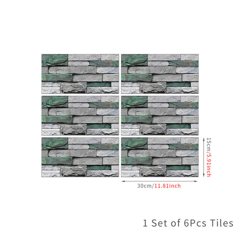 Grey and Green Stone Texture Wallpaper Rustic Tiles Stickers