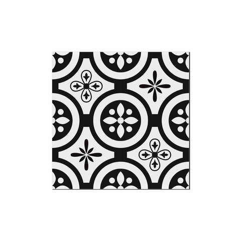 Black and White Floor Stickers Geometric Marble Texture Tile Modern Peel and Stick