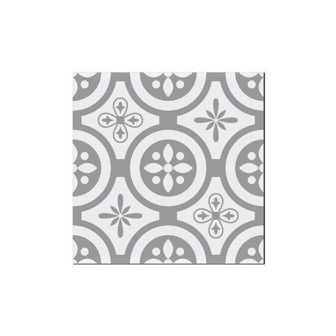 Gray and White Floor Stickers Marble Texture Tile Modern Peel and Stick Geometric