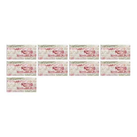 Beige and Pink Splicing Marble Texture Floor Stickers Peel and Stick