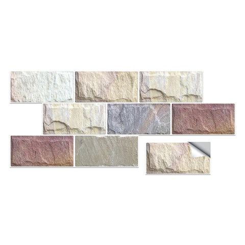 Light Beige Splicing Marble Texture Floor Stickers Peel and Stick