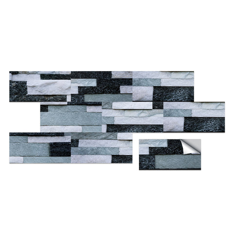 Blue Grey Stone Wallpaper Peel and Stick Textured Stone Wallpaper Stickers