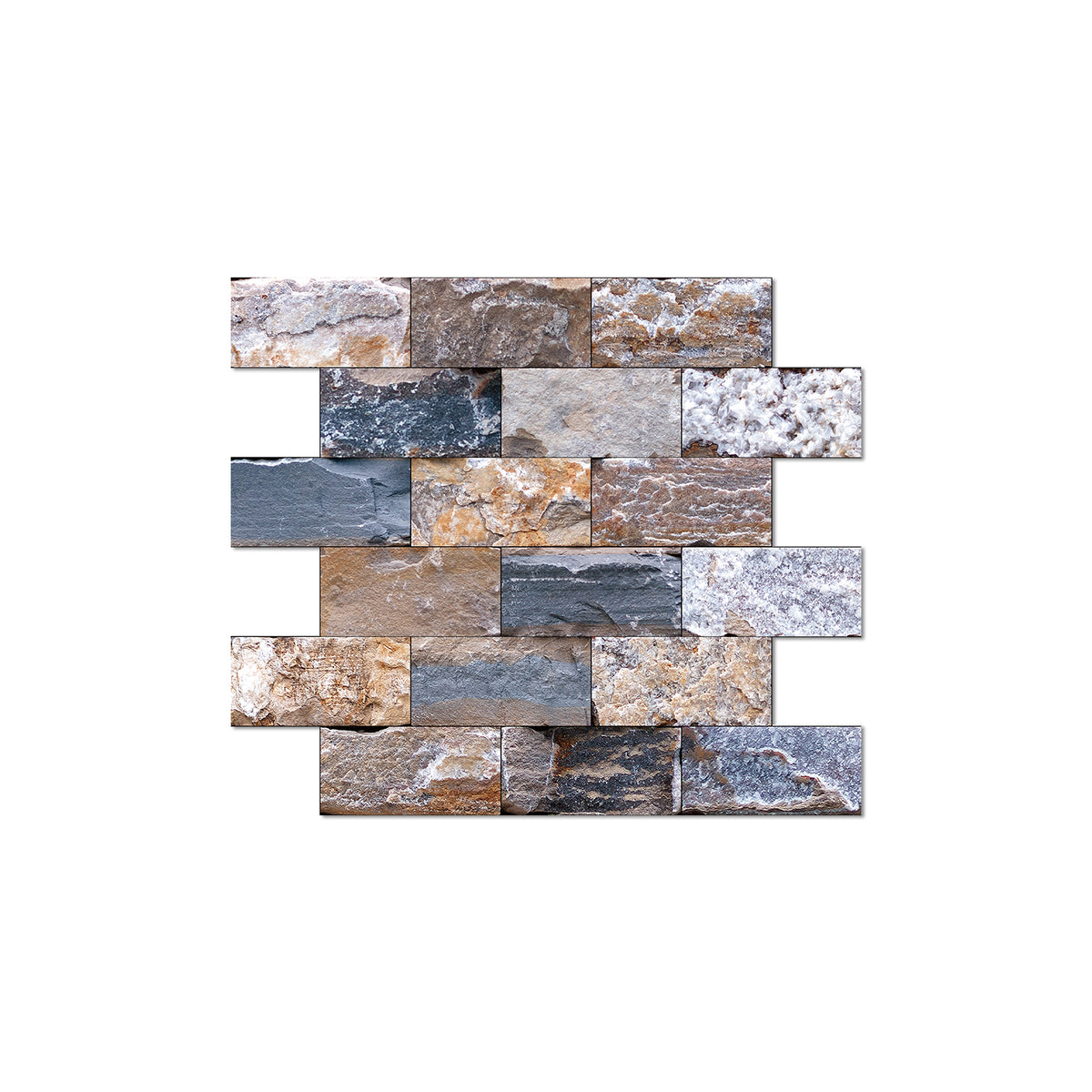 Brown and Blue Nature Stone Wallpaper Peel and Stick Stone wallpaper Rustic Stickers 10 Pcs