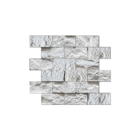 White Stone Wallpaper Tile Stickers Rustic Rock Wallpapers 3D Stone 10 Pcs