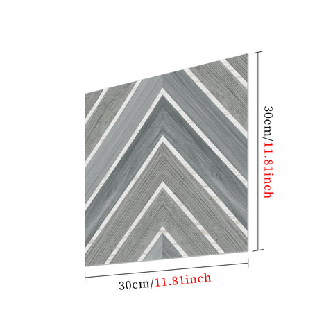 Herringbone Grey Wood Peel and Stick Vinyl Flooring Size-12"×12" 30cm×30cm